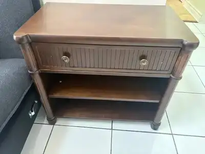 New solid wood nightstand with charging station, View more