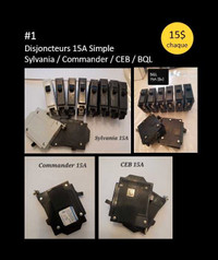 Disjoncteurs SIMPLE 
VOIR PHOTOS
Modèles et prix variés
