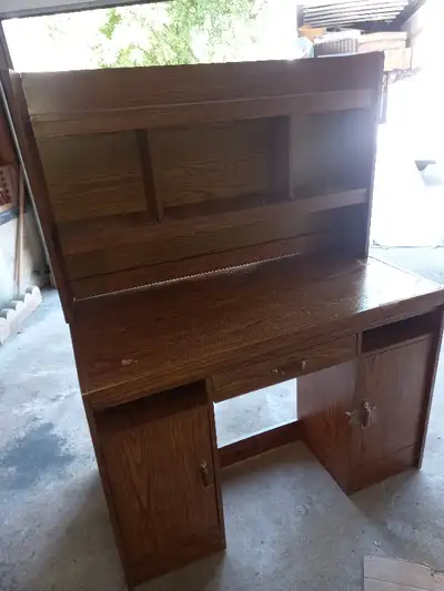 Wooden Desk with upper shelving, View more