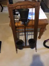 Hanging plant stand with pots
