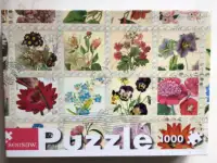 1000 pc Puzzle, FLOWER STAMP COLLECTION