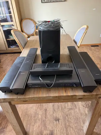 Sony Surround Sound Receiver and speaker system. Yes it works! Have been using it up until now. Sorr...