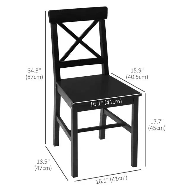Wooden Dining Chair, Kitchen Chair with Cross Back in Chairs & Recliners in Markham / York Region - Image 2