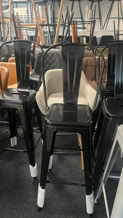 Metal Bar Stool Kitchen Industrial Breakfast Bistro Cafe , View more
