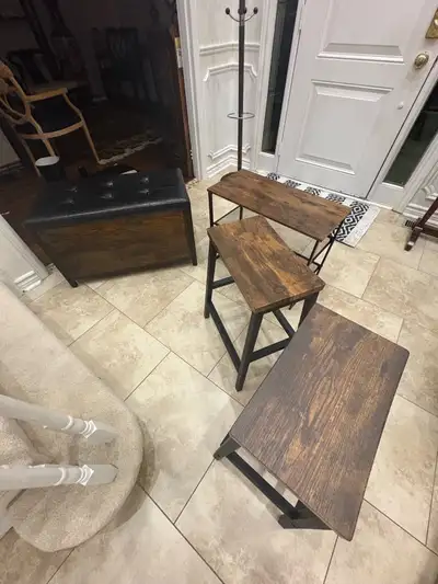 Storage box, bench and two stools , View more