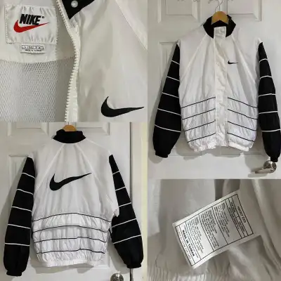 vintage nike white and black windbreaker size small, View more
