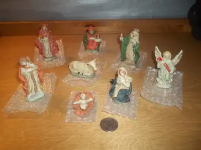 Vintage Noël-8 personnages de la crèche de la nativité, View more