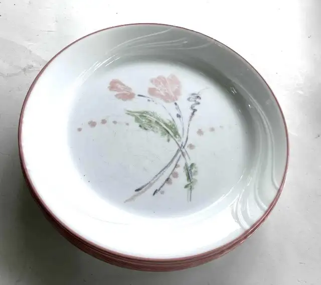 8 Corelle Pastel Ballet Dinner Plates Plates 10 1/4" in Kitchen & Dining Wares in Markham / York Region - Image 3