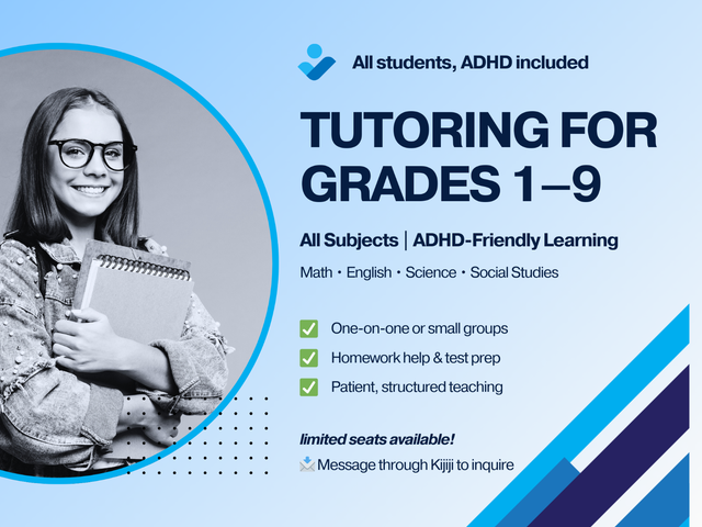 All Subjects Tutoring for Grades 1–9 | ADHD-Friendly Teaching64750347121537120