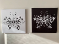 Black and White Butterfly Canvases