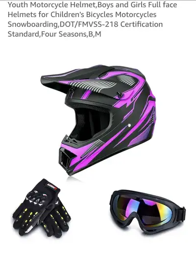Brand New Youth Motorcycle Helmet,Boys and Girls Full face Helmets for Children's Bicycles Motorcycl...
