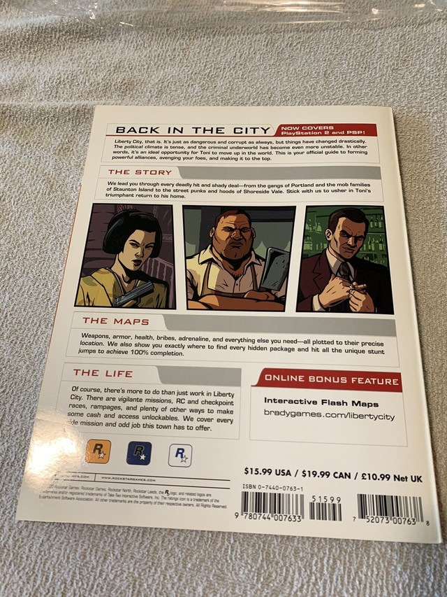 GTA Liberty City Stories guide book in Sony PSP & Vita in Kitchener / Waterloo - Image 2