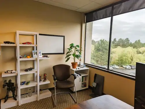 Private office space available NOW! Option to add subtenants. 6 large windows. Reduce overhead costs...