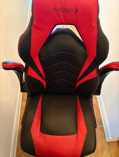  Emerge Gaming Chair – Like New – Red & Black, View more