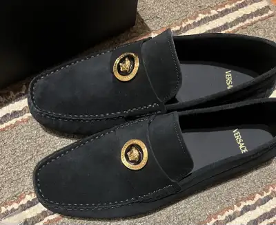 Versace Men Suede Black Shoes, View more