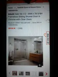 MAAX 60"X79" Halo shower door