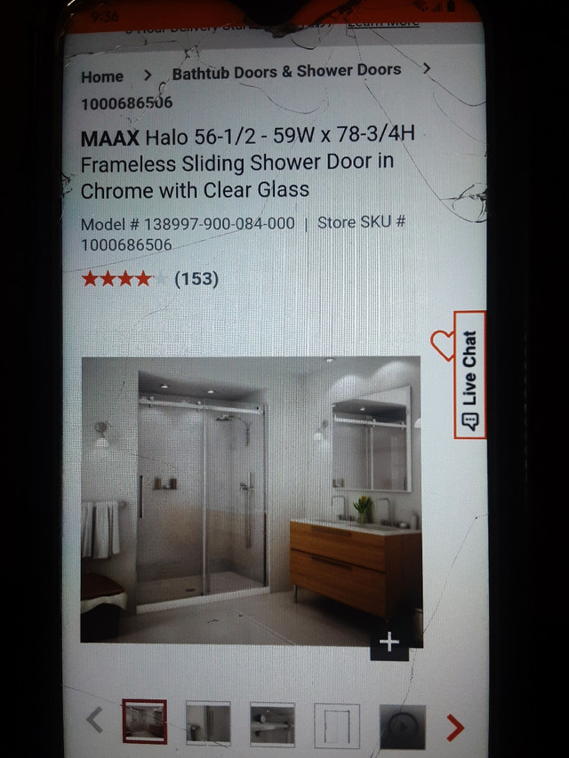 MAAX 60"X79" Halo shower door in Plumbing, Sinks, Toilets & Showers in Revelstoke