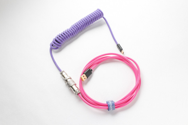 Ducky Keyboard Coiled Cable Pink and Purple in General Electronics in Ottawa