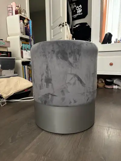 Velvet Grey Ottoman, View more