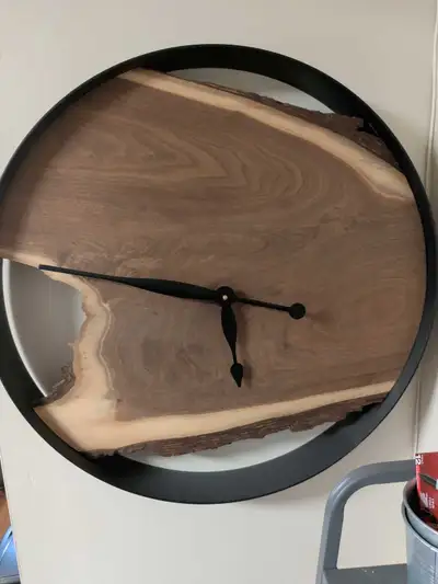 24" live edge wood clock , View more