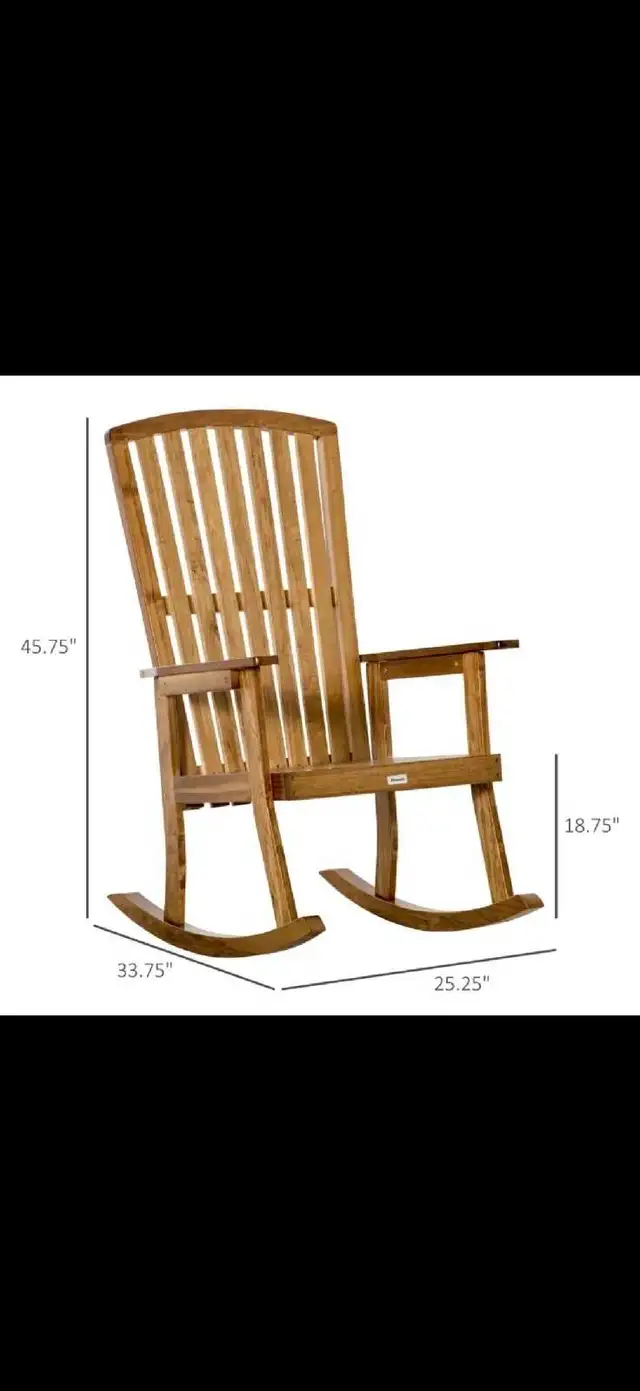 Wooden Rocking Chair, Fade-Resistant Patio Rocker Chair in Patio & Garden Furniture in Markham / York Region - Image 4