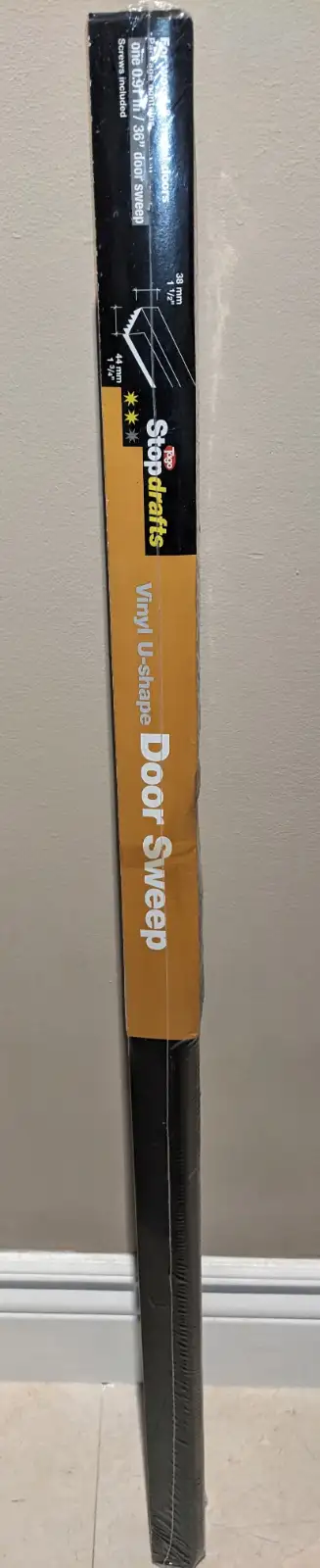 ✅ BRAND NEW U-Shaped 36" Tago Vinyl Door Sweeps in Dark Brown, View more