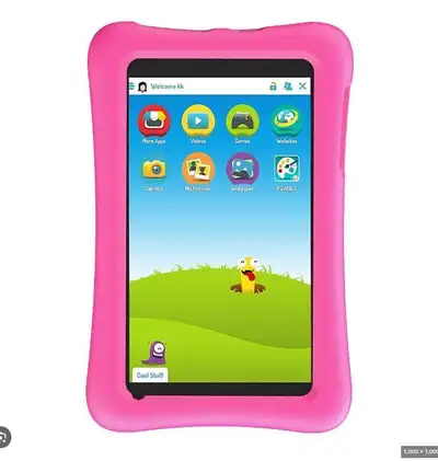 Kid-friendly Android tablet designed for learning, games, and safe entertainment — perfect for child...