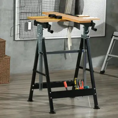 Portable Work Bench, Workshop Tool Stand with 6-Level Height, View more