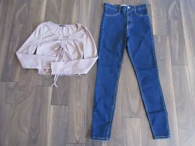 Ladies Size 6 Zara Jeans and Shein Medium Top, View more