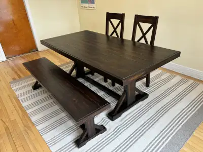 Dark Wood Dining table set from Bois & Cuir , View more