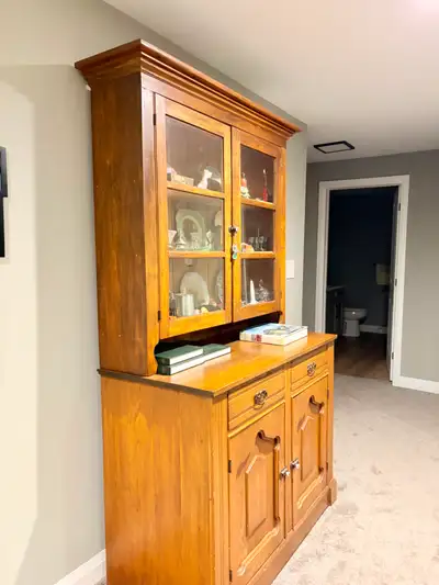 Antique sideboard with hutch, View more