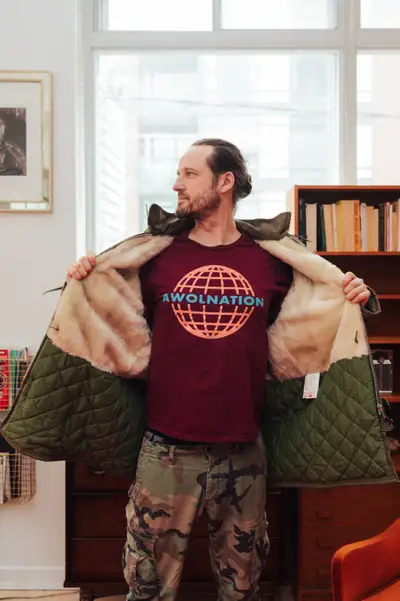 Vintage Work King Sherpa-Lined Hooded Jacket (Olive) LIKE NEW/ , View more