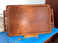 Mid-century walnut bentwood serving tray platter