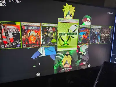 Modded Xbox 360 with controller,mod runs off internal hard drive which automatically boots up when t...