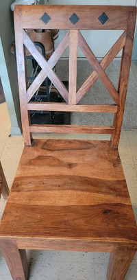 2 solid wood chairs amish