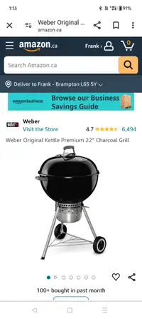 Weber round charcoal grill
