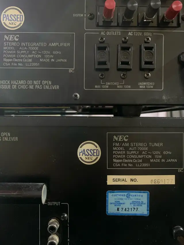 NEC AUA-7000E Amplifier and AUT-7000E Tuner64424056407171123