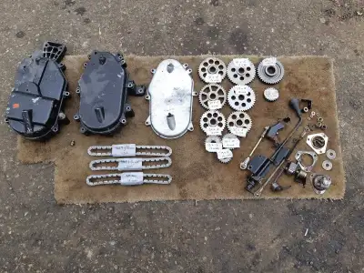Various vintage 1990's Arctic Cat ZR/ZRT/Thundercat chaincase parts. AC# 1602-058.....drop case & co...