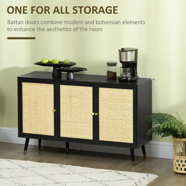 Rattan kitchen Sideboard Cabinet, Boho Storage Cabinet  in Bookcases & Shelving Units in Markham / York Region - Image 4