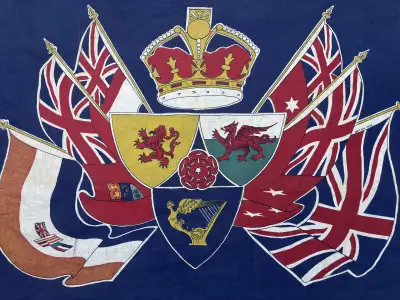 British commemorative Coronation flag, circa 1900-1920, View more