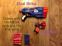 Nerf MEGA Dual-Strike and MEGA Bigshock with ammo.