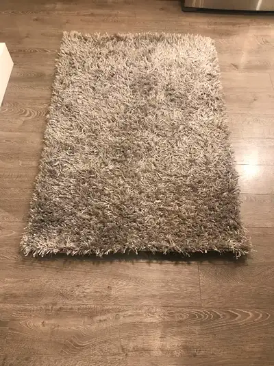 High pile grey coloured area rug carpet, View more