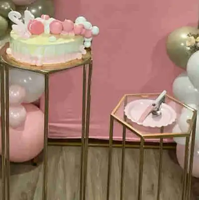 Bring elegance and height to your dessert table with our beautiful tall cake stand rentals, perfect...