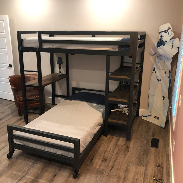 Restoration Hardware Loft Bed + Lower bed (MSRP $8495+) in Beds & Mattresses in Strathcona County - Image 3