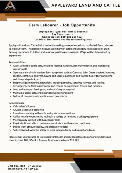 Please see photos for current position needing to be filled. Please email resume to joel@appleyardlc...