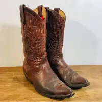Vintage distressed cowboy leather boots (femme)