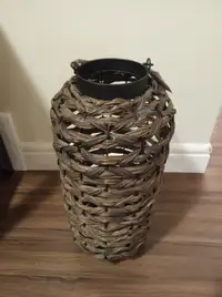 Resin Wicker Lantern 20"(Battery Operated with Timer auto on/off