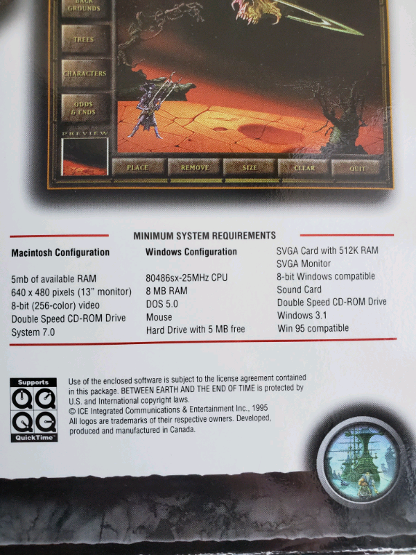 Vintage 1995 Between Earth and the End of Time Computer Game64396367926659121