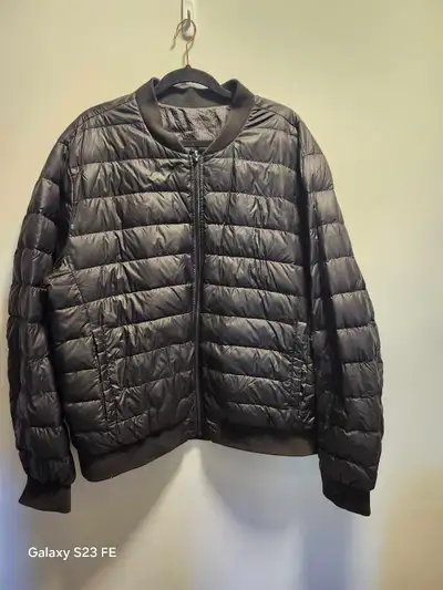 Mens XXL Black Lightweight Puffer Bomber Jacket , View more