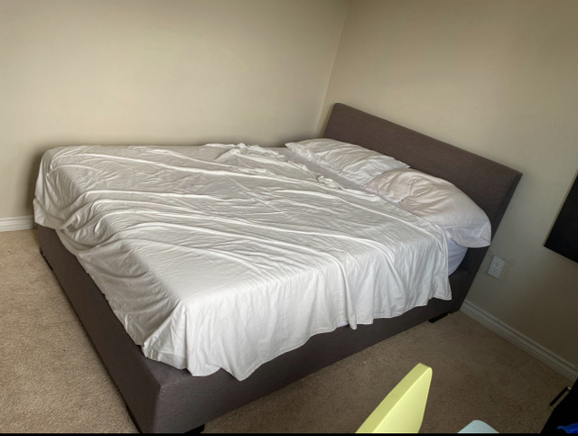Double Bedfram- Grey  in Beds & Mattresses in La Ronge